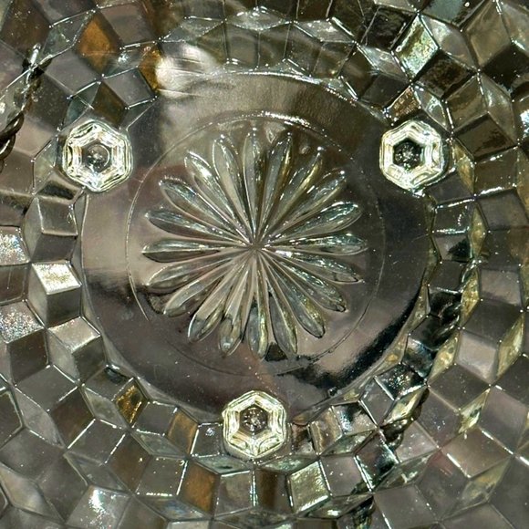 VTG Indiana Colony Glass Whitehall Cubist Cake Plate Serving Platter 12 3/8 In. - Picture 2 of 5